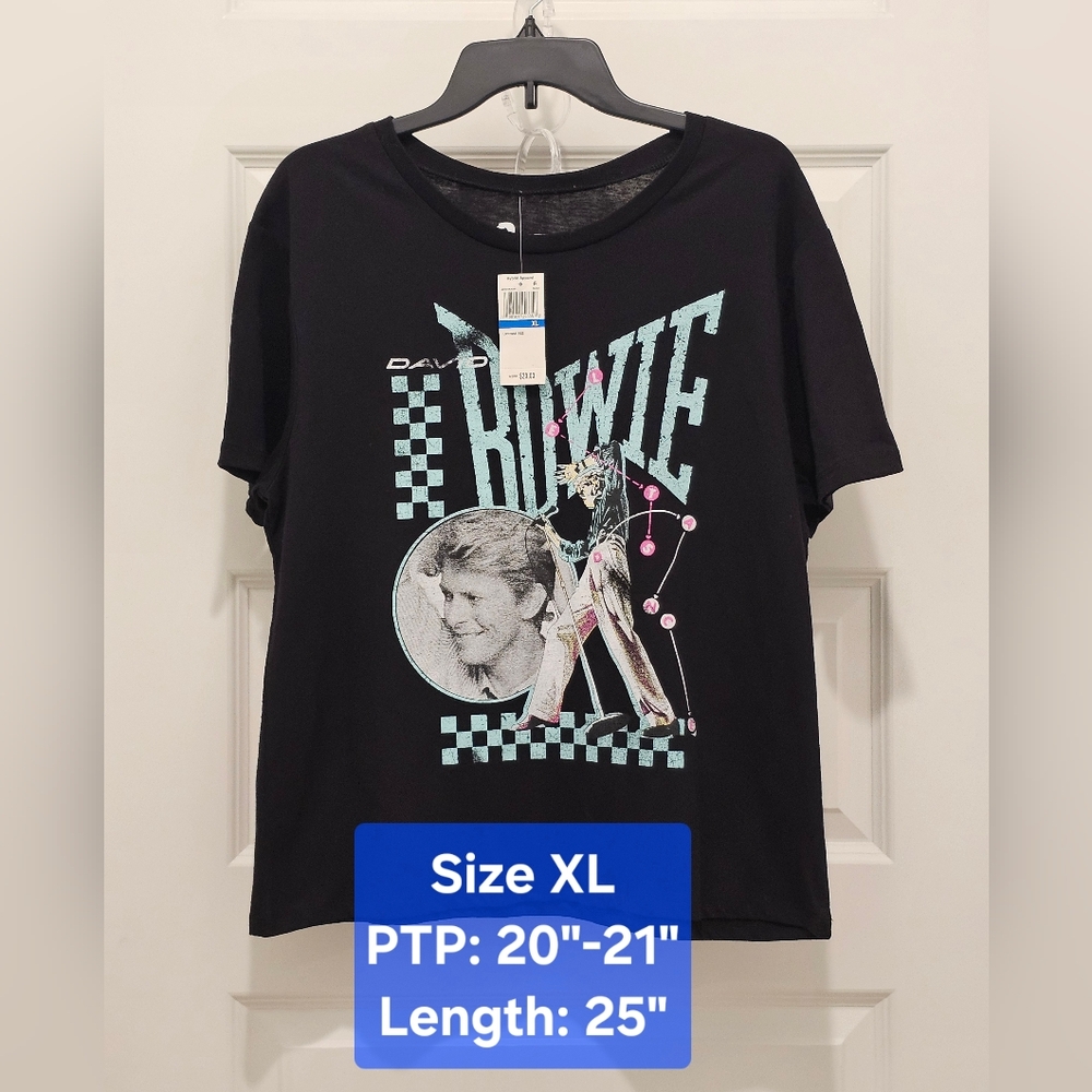 Hybrid Apparel Short SleeveGraphic T-Shirt with David Bowie Design, NWT, Size XL